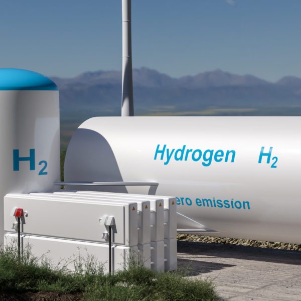 Hydrogen renewable energy production – hydrogen gas for clean electricity solar and windturbine facility. 3d rendering. Hydrogen renewable energy production - hydrogen gas for clean electricity solar and windturbine facility. 3d rendering.